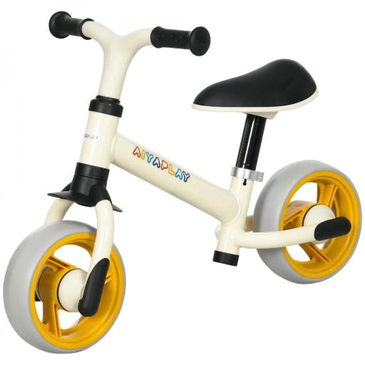 Bicicleta de Equilibrio Infantil +18 Meses con Asiento Ajustable en Altura Carga 25 kg 66,5x34x47 cm Blanco y Naranja [9]