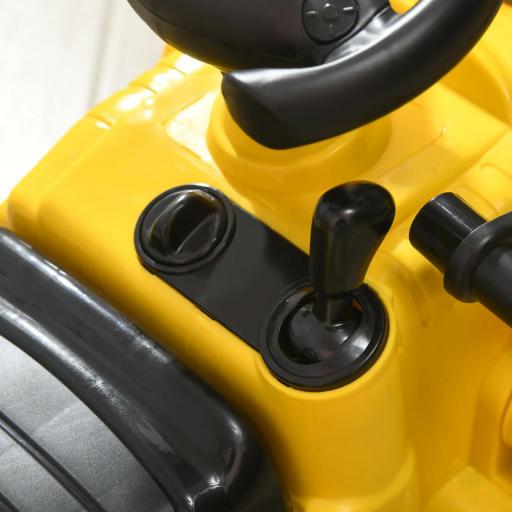 Excavadora para Niños de 18 a 48 Meses con Pala Delantera Bocina Volante y Compartimento Oculto 80x26,5x39 cm Amarillo [6]