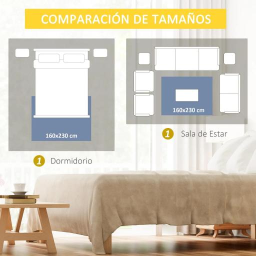 Alfombra de Salón Moderna de Terciopelo 230x160 cm Alfombra Geométrica para Dormitorio Oficina Gris [7]