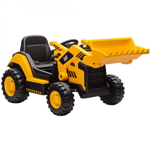 Excavadora Eléctrica para Niños 3-6 Años Marca Oficial Caterpillar 12V con Control Remoto, Amarillo [4]