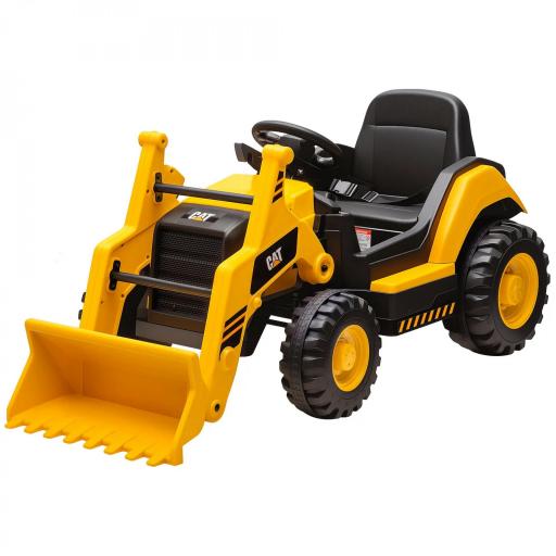 Excavadora Eléctrica para Niños 3-6 Años Marca Oficial Caterpillar 12V con Control Remoto, Amarillo [2]