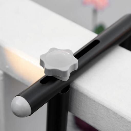 Mesa Colgante para Balcón Plegable de Metal con Altura Ajustable en 4 Niveles Carga 10 kg 60x60x57-72 cm Negro [7]