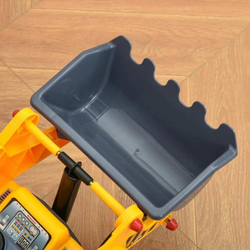 Camion Correpasillos Tractor sin Pedales para Niños de 2-3 Años con Pala Excavadora Espacio de Almacenaje Oculto y Bocina 70x26x37 cm Amarillo [1]