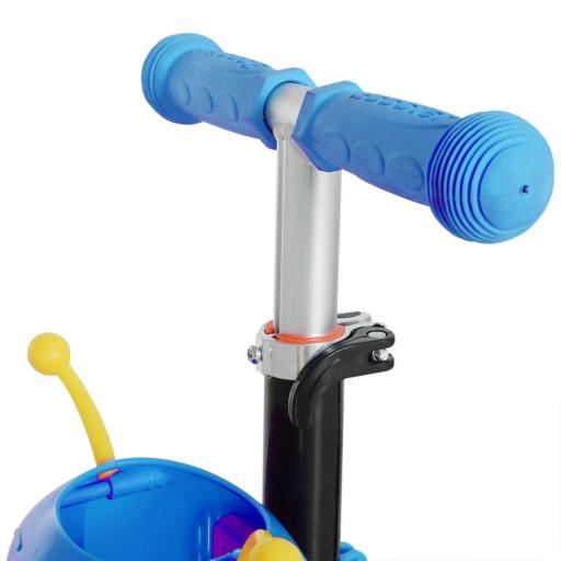  3 en 1 Patinete para Niños de +18 Meses Scooter de 3 Ruedas con Asiento Extraíble Manillar Mango de Empuje Altura Ajustable 62x25x72,5 cm Azul [7]
