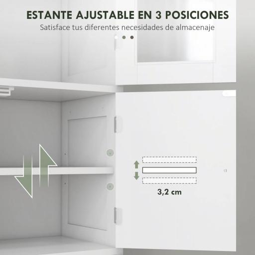 Mueble Auxiliar de Baño con 6 Puertas Estantes Ajustables Antivuelco Armario de Baño Moderno 60x30x170,5 cm Blanco [6]