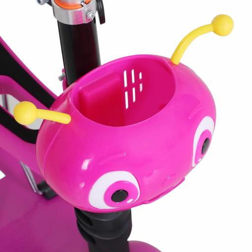 3 en 1 Patinete para Niños de +18 Meses Scooter de 3 Ruedas con Asiento Extraíble Manillar Mango de Empuje Altura Ajustable 62x25x72,5 cm Rosa [7]