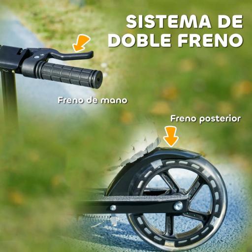 Patinete Plegable para Niños de 3-8 Años de 2 Ruedas con LED Luces Manillar de 4 Altura Ajustable Doble Frenos Negro [3]