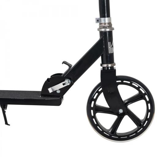 Patinete Plegable para Niños de 7-14 Años Scooter Infantil Manillar Ajustable en Altura de 4 Niveles con Freno 88x37x75-100 cm Negro [9]