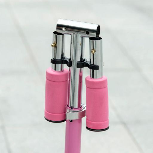 Patinete Infantil Plegable con Luces Música Altura Ajustable Ruedas Brillantes Pedal LED Carga 50kg 67x32x65-78cm Rosa [4]