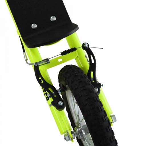 Scooter Patinete para Niños Mayores de 5 Años con 2 Neumáticos de Caucho Inflable con Doble Freno Manillar Ajustable en Altura Soporte 100 kg 135x58x88-94 cm Amarillo [5]