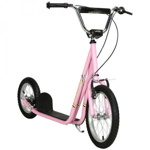 Patinete para Niños Mayores de 5 Años Scooter de 2 Ruedas Grandes con Doble Freno y Manillar Ajustable en Altura para Adolescentes Adultos 135x58x92-100 cm Rosa [7]
