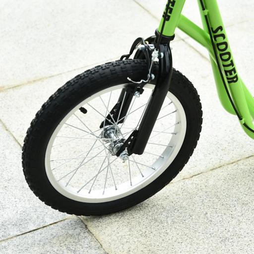 Patinete Infantil Patinete con 2 Ruedas Manillar Ajustable en Altura y Doble Freno Carga 100 kg 139x58x90-96 cm Verde [9]