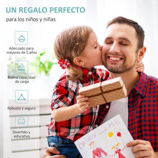 Patinete Infantil de +5 Años con Manillar Ajustable en Altura y Estructura de Acero Carga 100 kg 120x58x75-80 cm Azul [10]