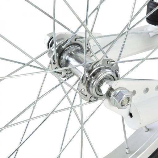 Scooter Patinete para Niños +5 Años y Adolescentes con Manillar Ajustable en Altura 2 Neumáticos de Caucho Inflable con Doble Freno y Ruedas 16" Carga 100 kg 139x58x90-96 cm Blanco [9]