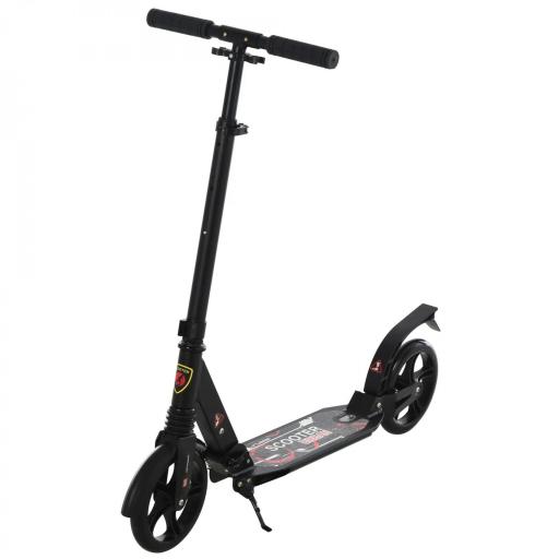 Patinete Plegable Scooter con Manillar Altura Ajustable Patinete Ligero para Adultos y Niños (más de 14 años) Tipo Monopatín con Freno Grandes Ruedas Ø200 mm Aluminio Carga 100kg [3]