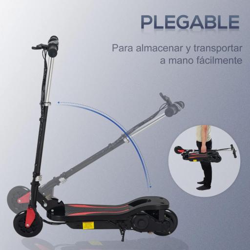 Patinete Eléctrico Plegable para Niños de 7-14 Años, Patinete Eléctrico con Velocidad Max. 12 km/h, Alcance de 8 km, Altura Ajustable, Freno de Mano, Negro [10]
