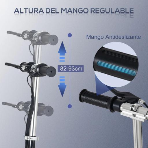 Patinete Eléctrico Plegable para Niños de 7-14 Años, Patinete Eléctrico con Velocidad Max. 12 km/h, Alcance de 8 km, Altura Ajustable, Freno de Mano, Negro [9]