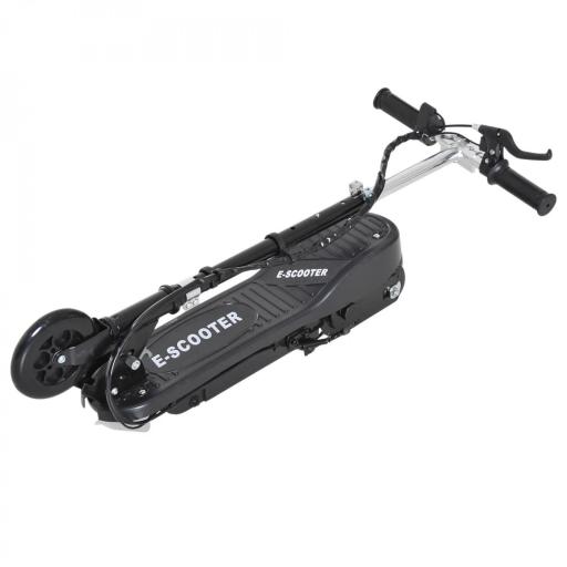 Patinete Eléctrico para Niños de +7 Años Scooter Plegable con Altura Ajustable Batería Recargable 24V Velocidad hasta 12 km/h y Freno Carga 50 kg 74x36x69-91 cm Negro [8]