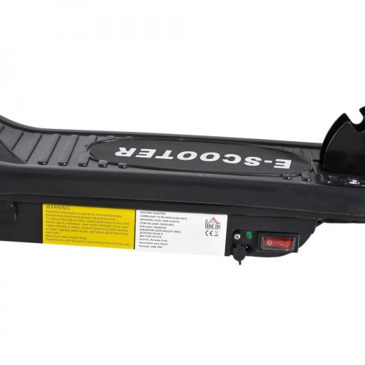 Patinete Eléctrico para Niños de +7 Años Scooter Plegable con Altura Ajustable Batería Recargable 24V Velocidad hasta 12 km/h y Freno Carga 50 kg 74x36x69-91 cm Negro [2]