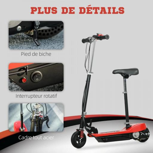 Patinete Eléctrico 120 W Plegable para niños 7-14 años, 15 Km/h Máx [4]