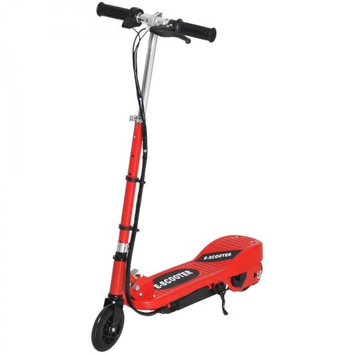 Patinete Eléctrico para Niños de +7 Años Scooter Plegable con Altura Ajustable Batería Recargable 24V Velocidad hasta 12 km/h y Freno Carga 50 kg 74x36x73-91 cm Rojo [7]