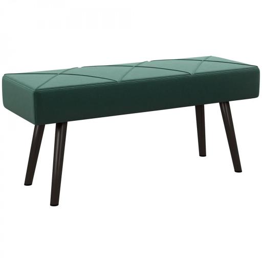 Taburete Pie de Cama Multifuncional con Pies de Acero y Asiento Acolchado para Entrada Pasillo 100x36x45 cm Verde [9]