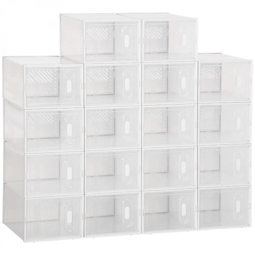 Organizador de Zapatos Modular Estantería Modulable con 18 Cubos Puertas Magnéticas 25x35x19 cm Transparente [9]