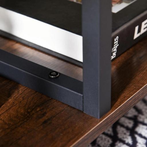 Mesa de Centro Mesa de Café con 2 Estantes para Salón Sala de Estar Dormitorio Estilo Vintage Madera 100x60x46 cm Marrón Rústico [4]