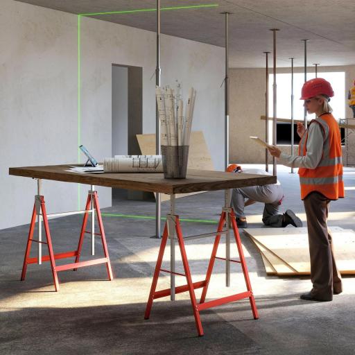 Set de 2 Caballetes Metálicos Plegables con Altura Ajustable Caballetes de Sierra de Acero 68x58x80-130 cm Rojo [8]