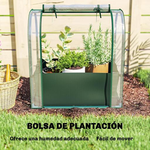 Mini Invernadero con Bolsa de Plantación Invernadero Pequeño Portátil para Interior y Exterior 68x50x70 cm Verde [2]
