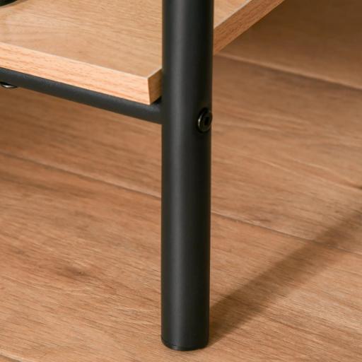 Perchero de Ropa Perchero de Pie con 2 Estantes de Almacenamiento Barra para Colgar y Marco de Acero 64x42,5x149cm Negro [7]