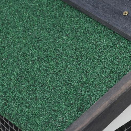 Conejera de Madera con Techo Abatible Escalera y Bandeja Extraíble Conejera para Exterior 197x49x86 cm Gris [7]