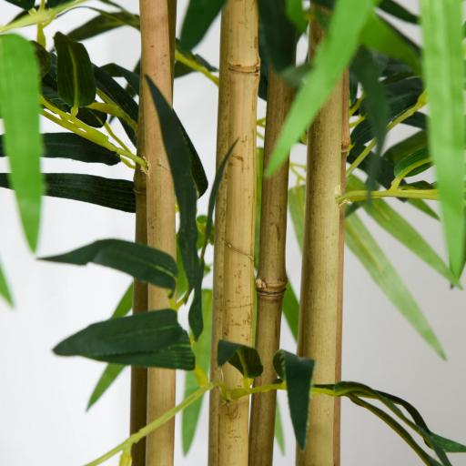Bambú Artificial 150cm con Maceta Árbol Planta Sintética Realista Decorativa para Casa Oficina Ø18x150 cm Verde [5]