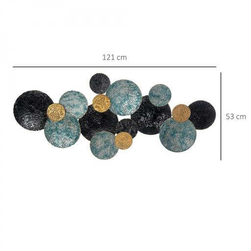 3D Arte de Pared Metálico Adornos Modernos Redondos para Colgar Decoración para Salón Dormitorio Multicolor [1]