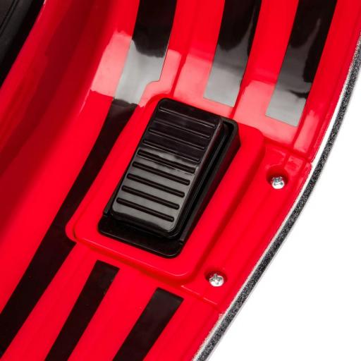 Moto Eléctrica para Niños de +3 Años con Licencia Vespa con USB MP3 Luz LED Radio FM Velocidad 3 km/h Carga 35kg Rojo [7]