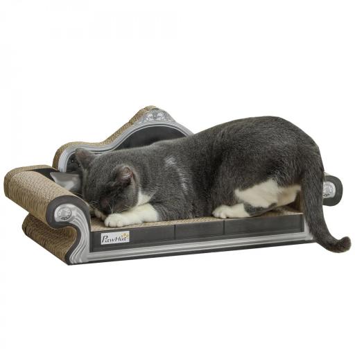 Rascador Cartón para Gatos en Forma de Sofá con Catnip para Interior 56,5x24x26 cm Marrón [8]