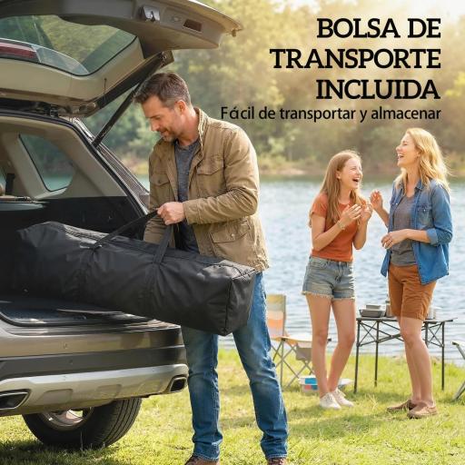 Carpa Plegable Pop-up 3x3 m con Pared Lateral UPF50+ Altura Ajustable Empuje Central Bolsa de Transporte Verde [2]