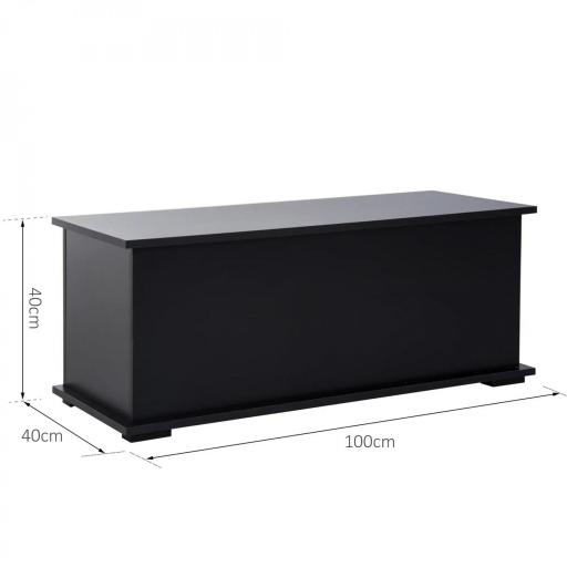 Arcón de Almacenamiento con Tapa Carga Máx. 120 kg para Dormitorio Salón 100x40x40 cm Negro [1]