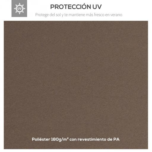 Techo de Repuesto para Cenador 4x3 m Cubierta de Repuesto con Techo Doble 10 Orificios de Drenaje y Protección UV Toldo de Recambio para Pabellón Gazebo Marrón [2]