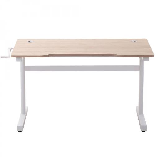 Escritorio de Pie 120x60x72-117 cm con Altura Ajustable Manual con Manivela Mesa para Ordenador para Oficina Estudio Salón Estilo Racing Carga 150 kg Natural [5]