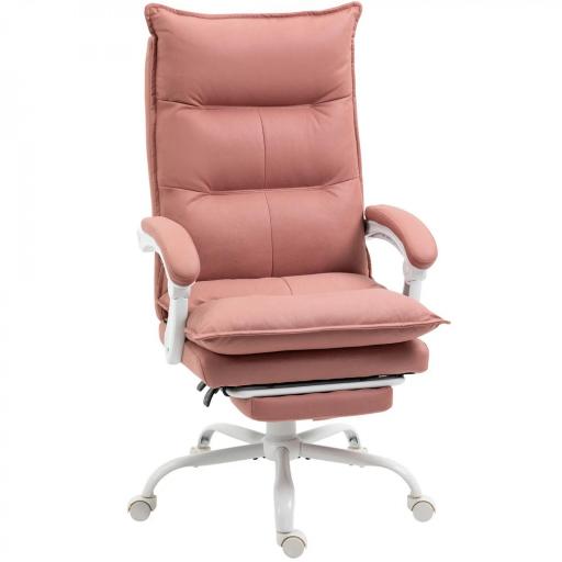 Silla de Masaje Reclinable con 6 Puntos de Masaje y 5 Modos con Función de Calefacción Ajustable 66x74x114-121,5 cm Rosa [8]