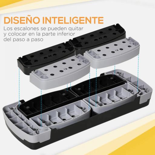 Step de Aeróbic, Step para Fitness Antideslizante con Altura Regulable 3 Niveles de 10/15/20 cm, Tabla Plataforma Stepper para Ejercicio en Casa Gimnasia, Carga 150 kg 80x31x20 cm, Gris [7]