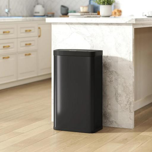 Cubo de Basura Cocina Automático 45 L con Sensor Infrarrojo Cierre Suave y Cubo Interior Extraíble Antihuellas Negro [7]