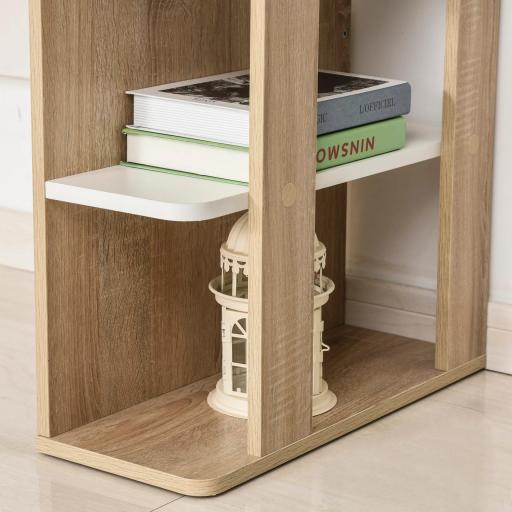 Mesa de Escritorio 2 en 1 con Estante de 3 Niveles Gran Superficie Espacio Almacenaje Amplio Mesa de Oficina Dormitorio Estudio 100x55x74 cm Madera [6]
