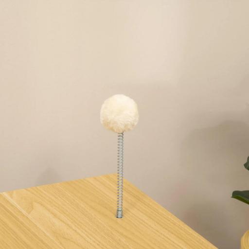 Cama Cueva para Gatos Estilo Televisor con Cojín Lavable y Bola de Juguete 50x28x43 cm Roble [6]