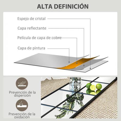 Espejo de Pared de Cuerpo Entero con Diseño Arqueado y Marco de Metal para Dormitorio o Recibidor 40x160 cm Negro [4]