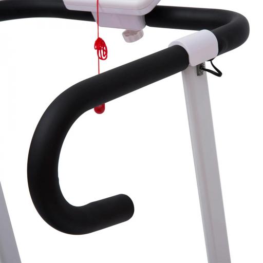 Cinta de Andar Plegable Cinta de Correr Eléctrica Velocidad de 1-10km/h con Pantalla LCD y Carga Máx. 110 kg para Fitness Hogar Oficina 125x61x118 cm Blanco y Negro [10]