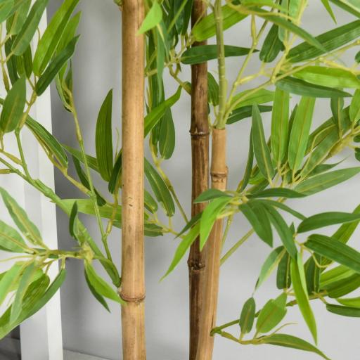 Planta Artificial de Bambú 120 cm Árbol Artificial en Maceta Decorativa para Interior Hogar Ø15,5x120 cm Verde [7]