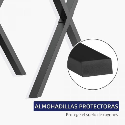 Conjunto de 2 Patas para Mesa Estilo Industrial 80x72 cm en Forma de X Patas de Muebles de Acero para Soporte con Protectores Tornillos de Montaje Incluidos Negro [5]