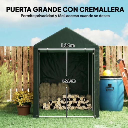 Carpa de Jardín para Bicicletas 1,2x1,8x1,65 m con 2 Habitaciones Puerta con Cremallera Impermeable Anti-UV Verde [2]